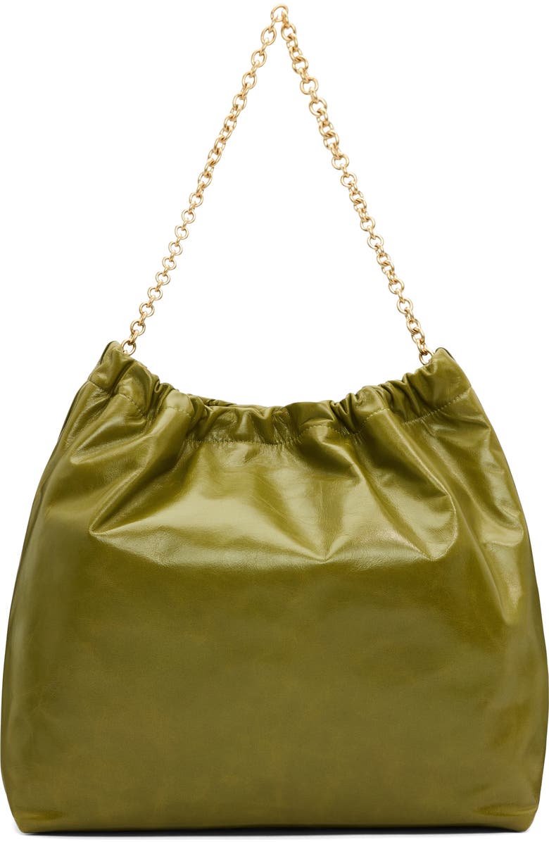 Reformation Dahlia Leather Tote, Main, color, Apple Green Leather