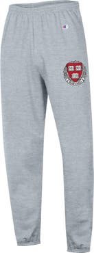 Champion Men's Champion Heather Gray Harvard Crimson Powerblend Fleece Team Sweatpants