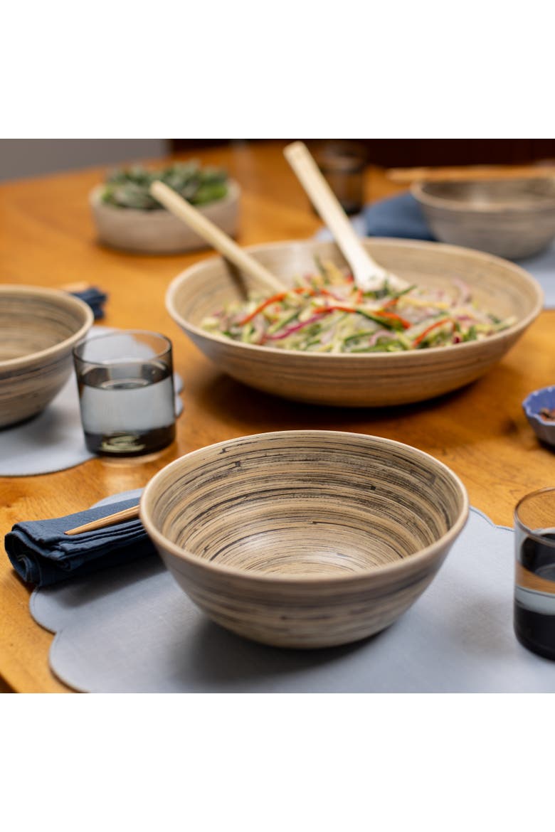 Salad Bowl Set, 8 Inch x 4, Alternate, color, Black