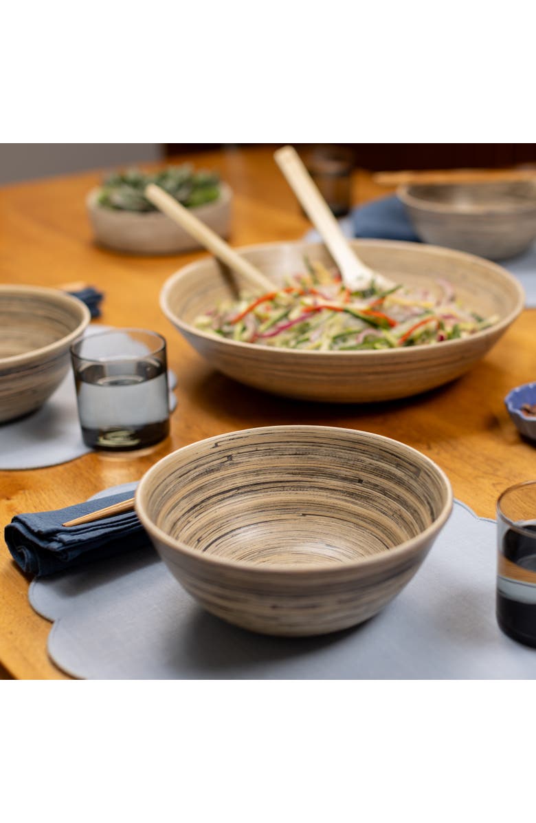 Lexa Salad Bowl Set, 8 Inch x 4, Alternate, color, Black