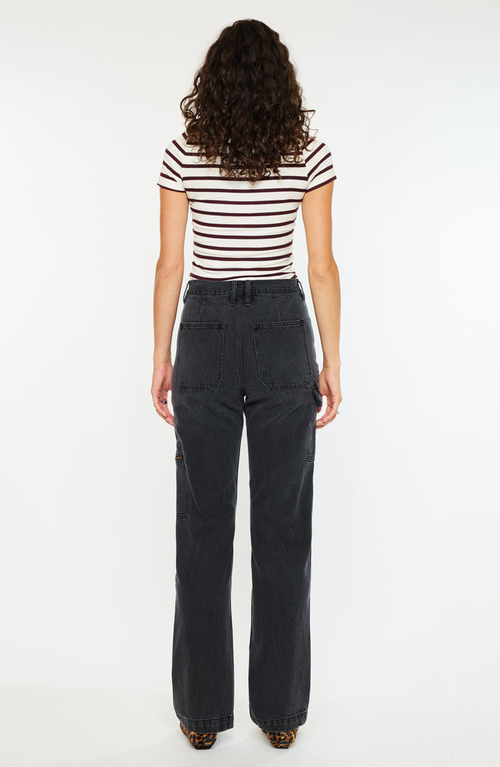 Kancan Semarea Ultra High Rise 90's Straight Leg Jeans In Black