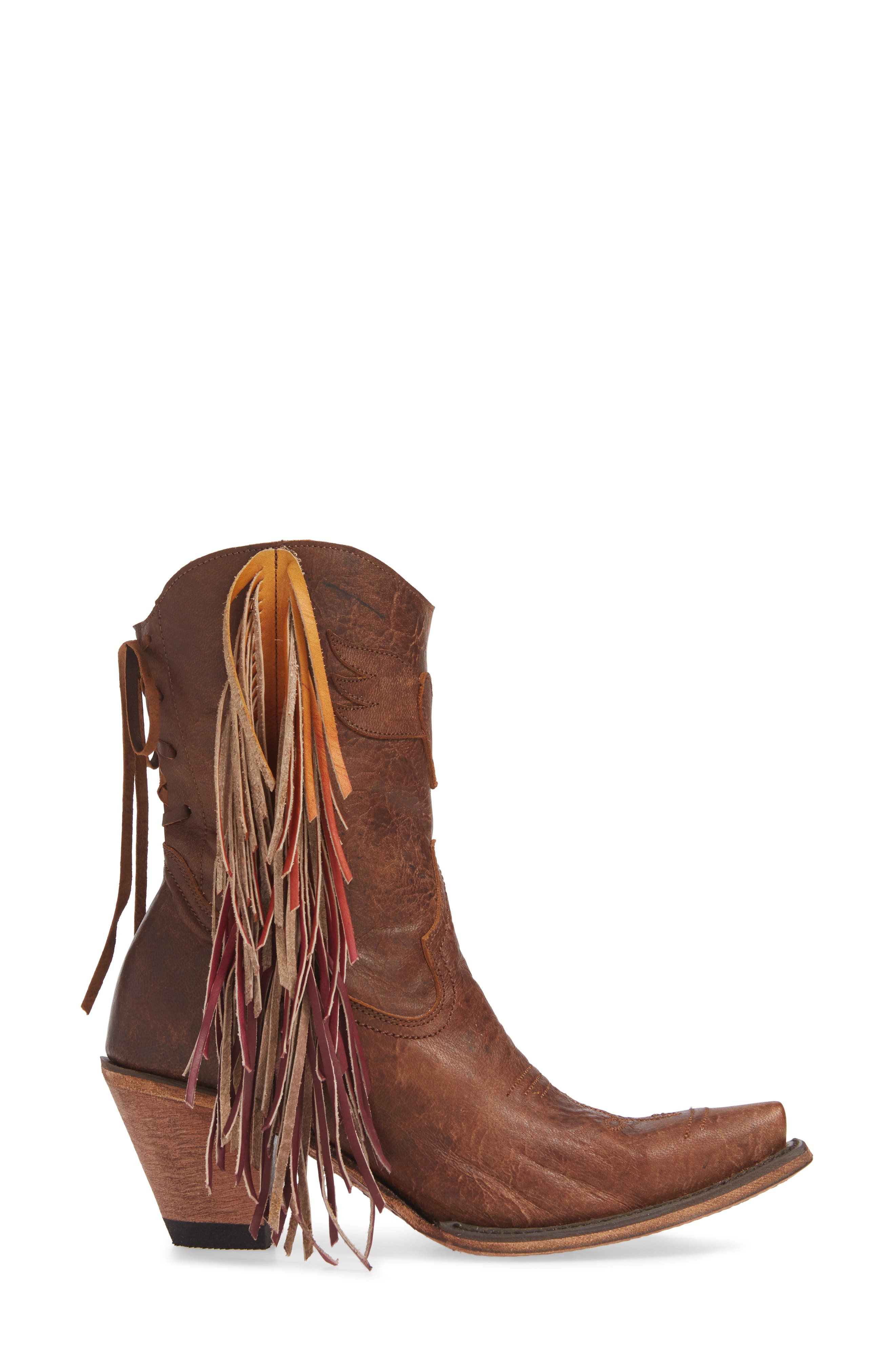 Lane Boots x Junk Gypsy Fringe Western Bootie, Alternate, color, 