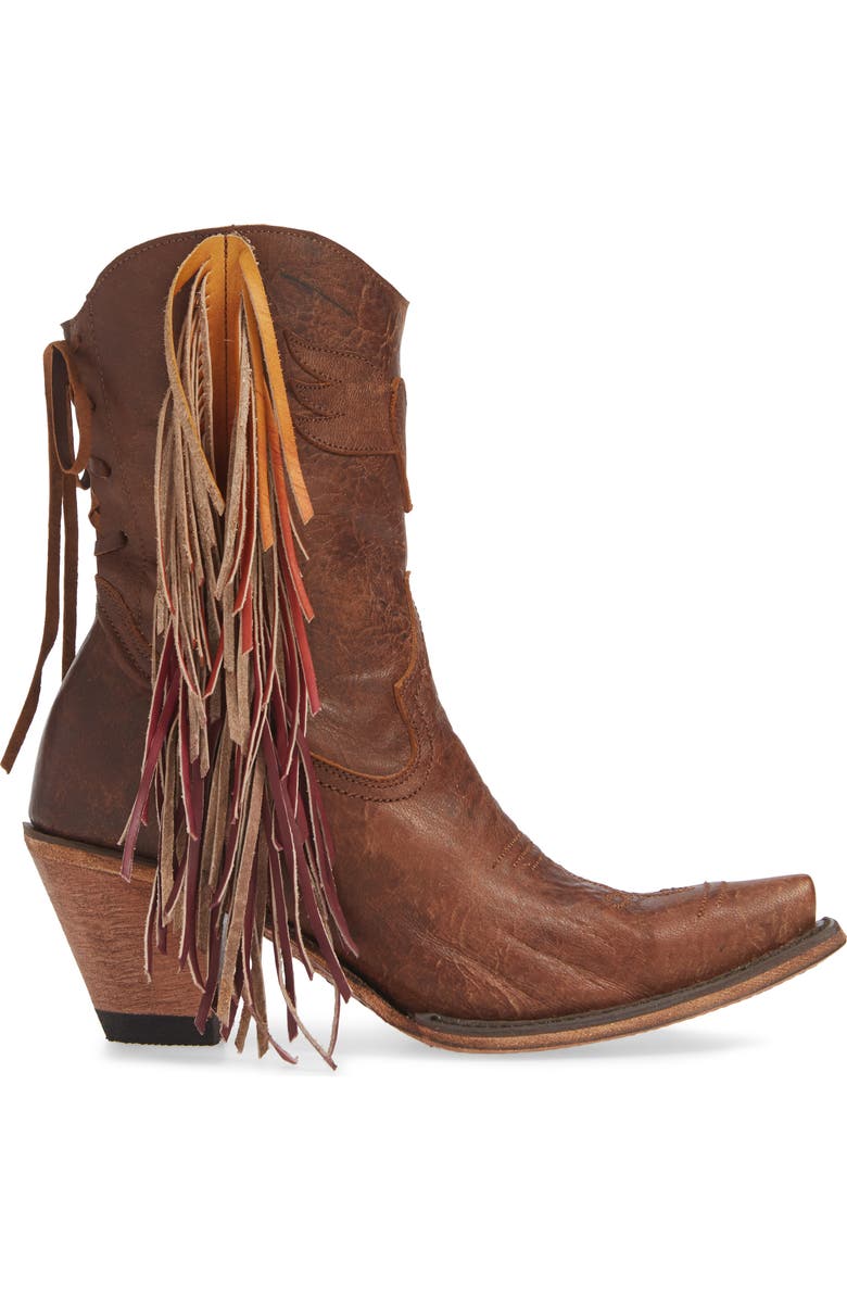 Lane Boots x Junk Gypsy Fringe Western Bootie, Alternate, color,