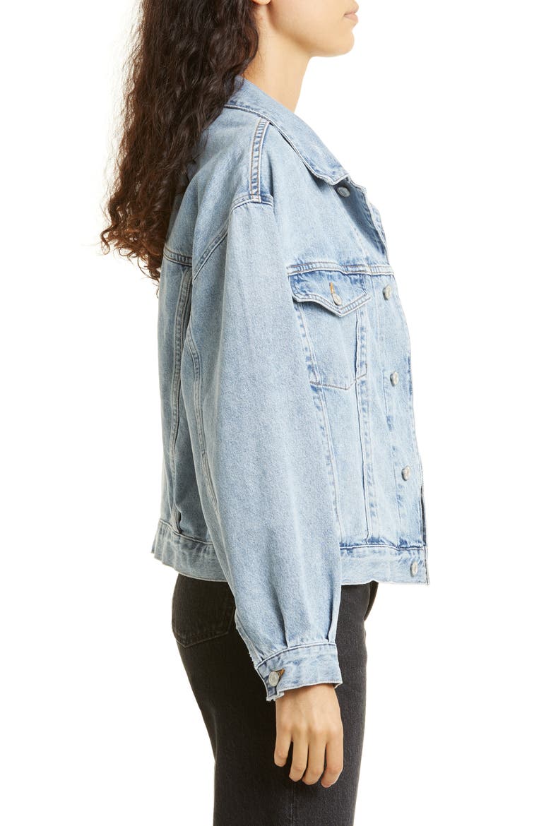 Charli Oversize Denim Jacket, Alternate, color, VEER