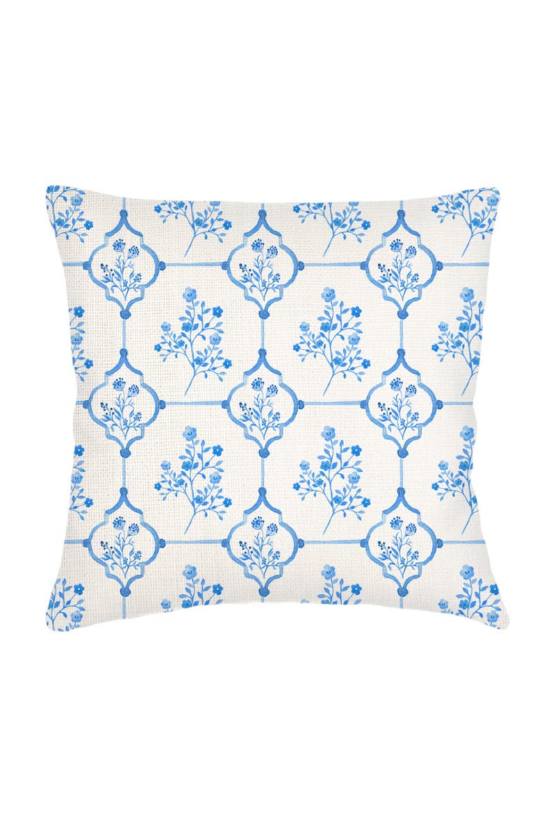 French Toile Linen Euro Pillow 26x26 with Down Insert, Main, color, Blue