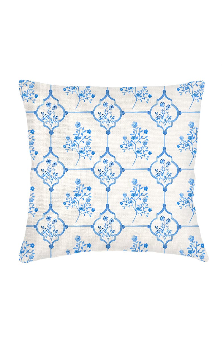 Anaya French Toile Linen Euro Pillow 26x26 with Down Insert, Main, color, Blue