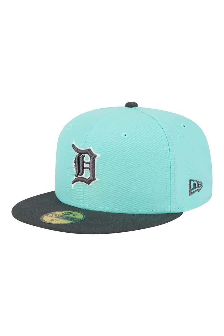 Men's New Era Turquoise/Charcoal Detroit Tigers Two-Tone Color Pack 59FIFTY Fitted Hat, Main, color, Turquoise