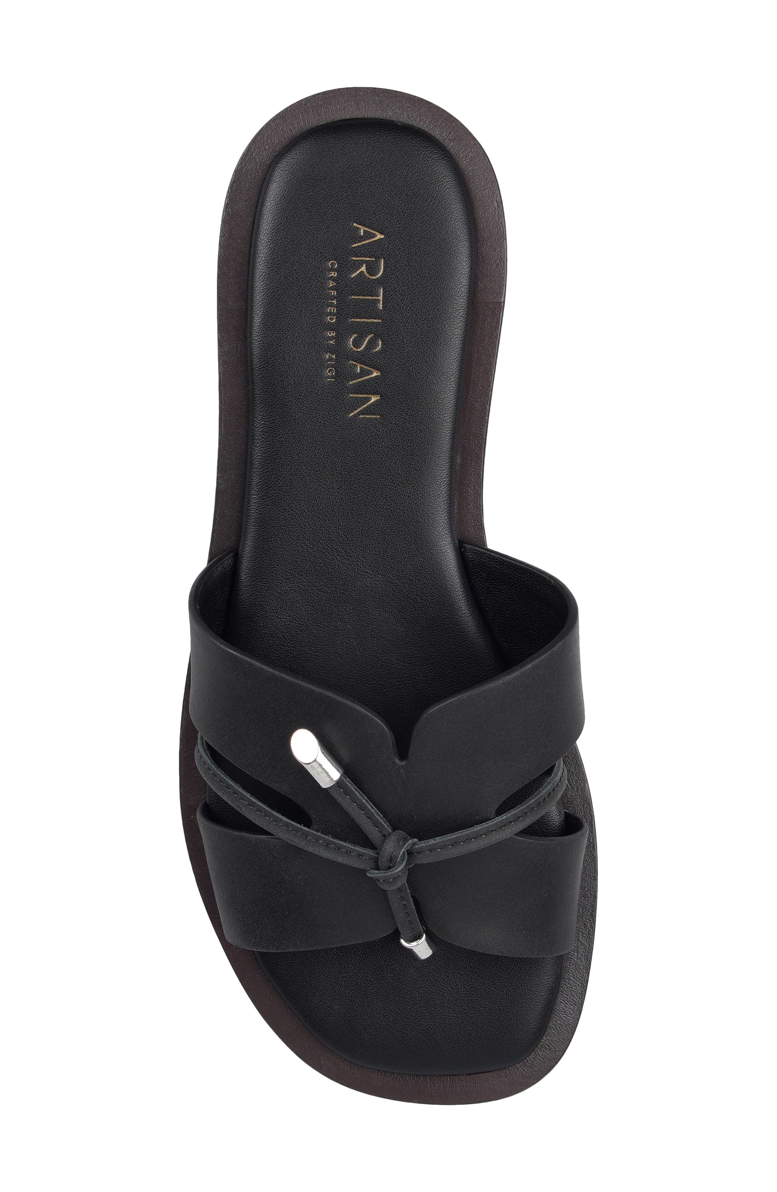 Beck Leather Slide Sandal, Alternate, color, BLACK LEATHER