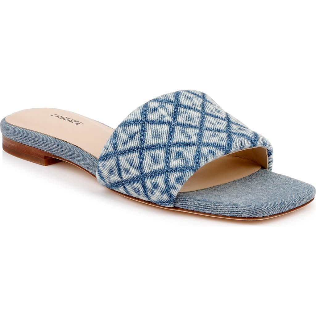 L Agence Aloise Sandal In Light Denim