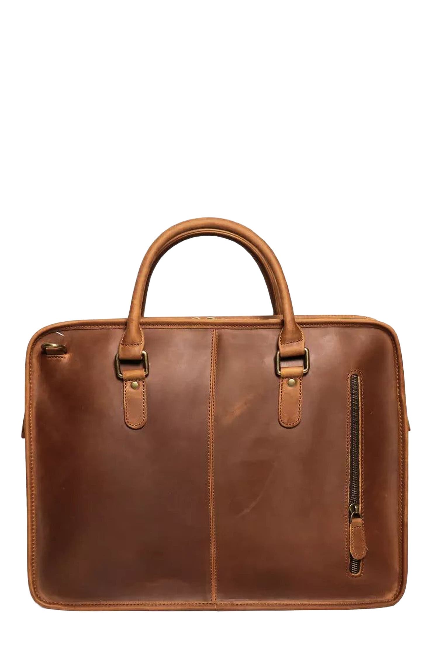 STEEL HORSE LEATHER The Hemming Leather Laptop Bag | Vintage Leather Briefcase, Alternate, color, Brown