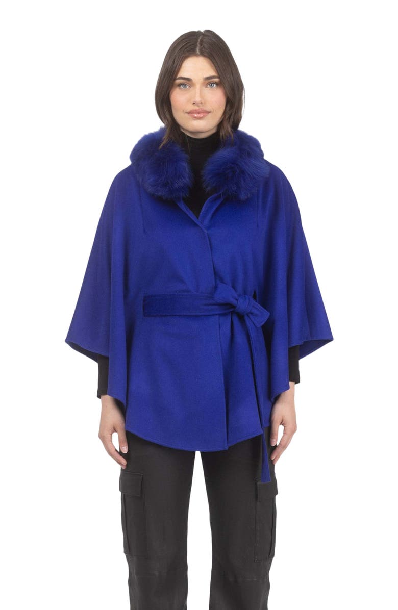 GORSKI Wool Belted Cape, Alternate, color, Cobalt Blue