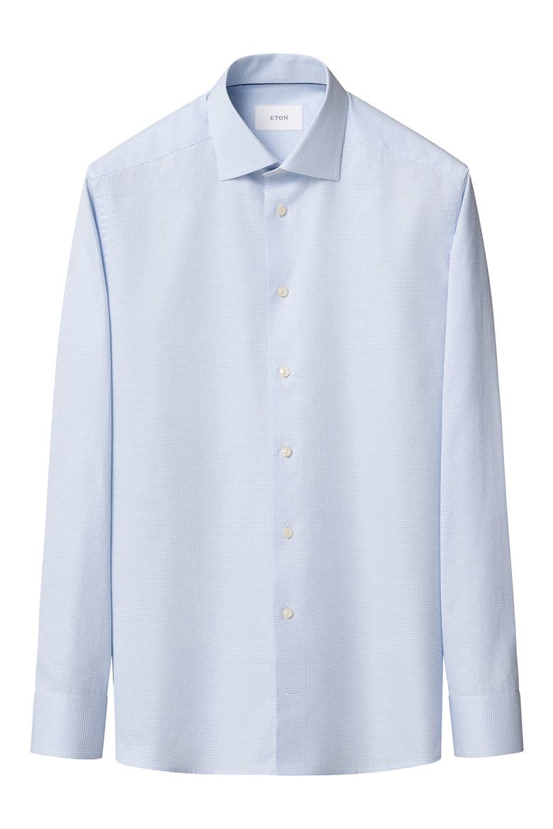 Slim Fit Signature Twill Houndstooth Button-Up Shirt, Alternate, color, LIGHT BLUE