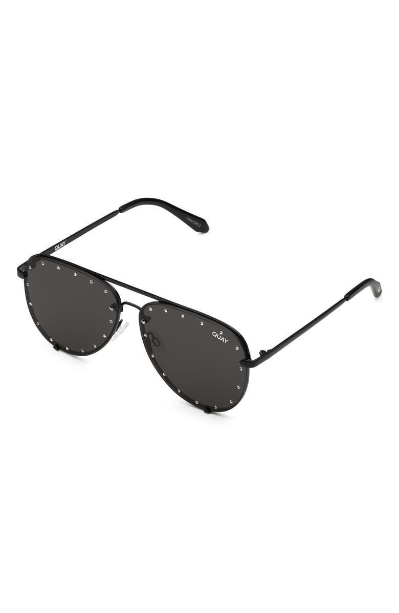 QUAY High Key Rhinestone 60mm Aviator Sunglasses, Alternate, color,