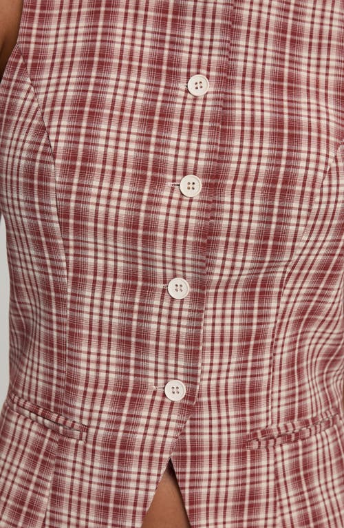 Princess Polly Theodosia Check Cutaway Vest In Multi