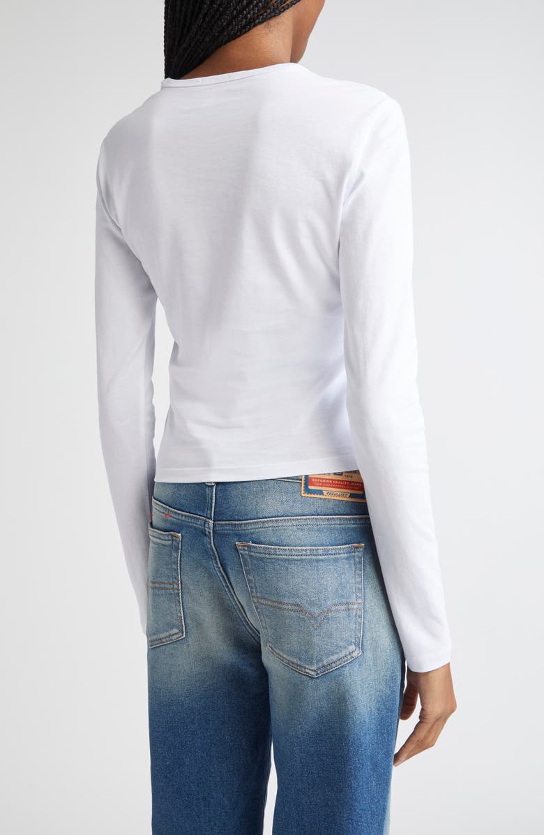 DIESEL<sup>®</sup> Metallic Oval D Cutout T-Shirt, Alternate, color, White