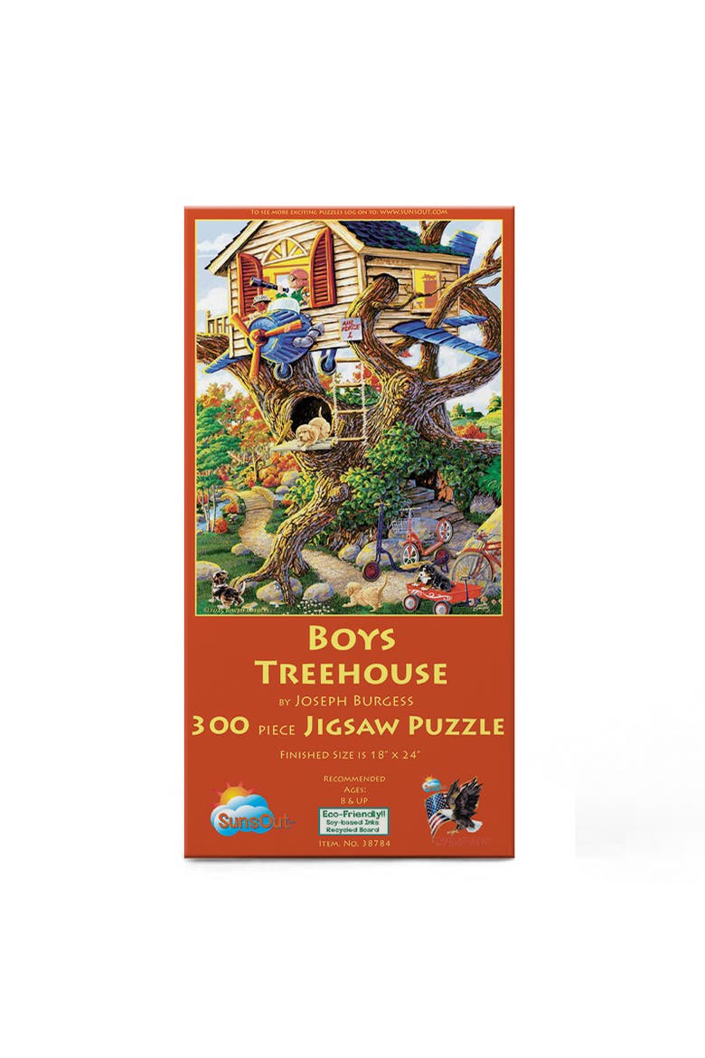 Boys Treehouse 300 piece Jigsaw Puzzle for Adults, Alternate, color, Multicolor