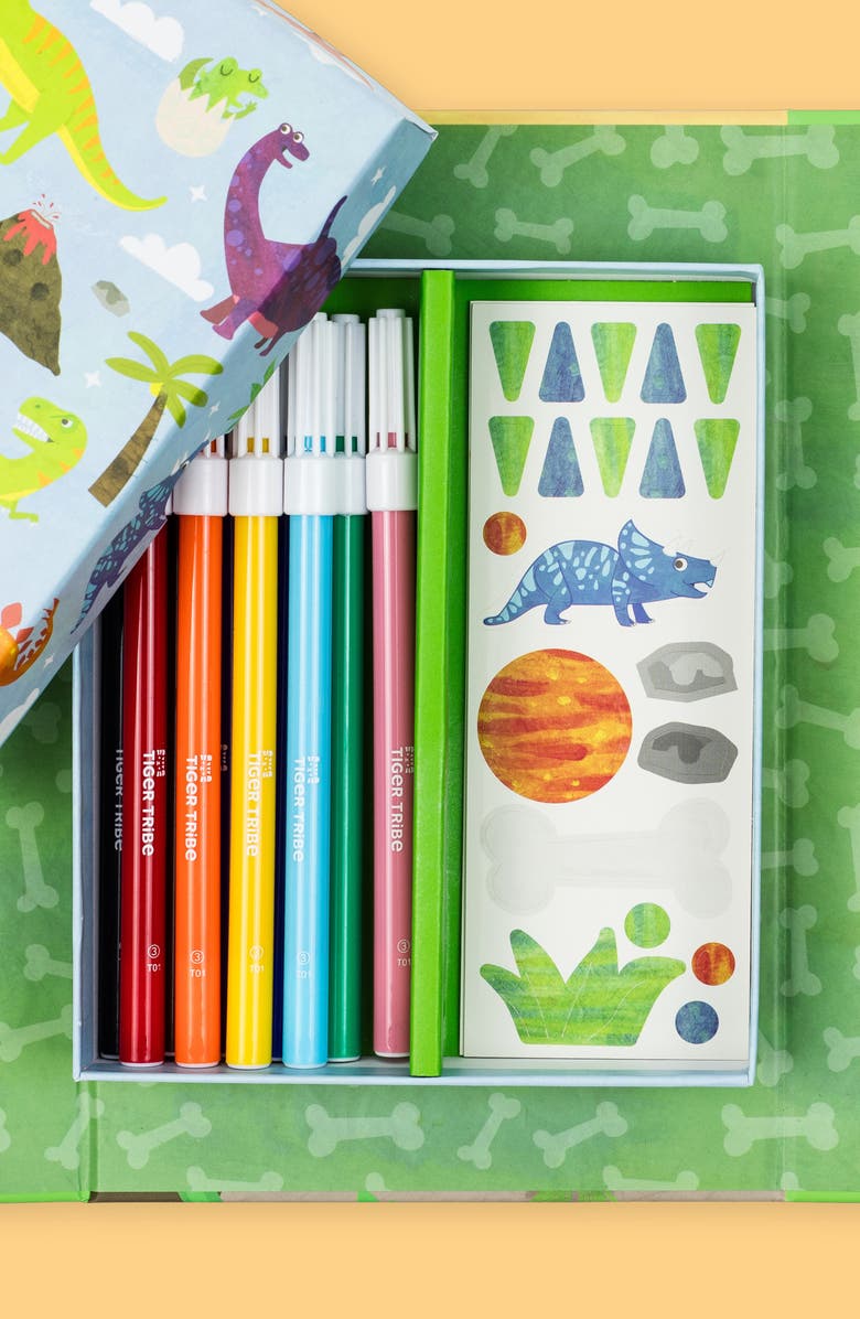 TIGER TRIBE Dinosaur Coloring Set, Alternate, color, Multi