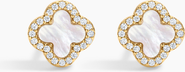 Electric Picks White Icon Clover Studs