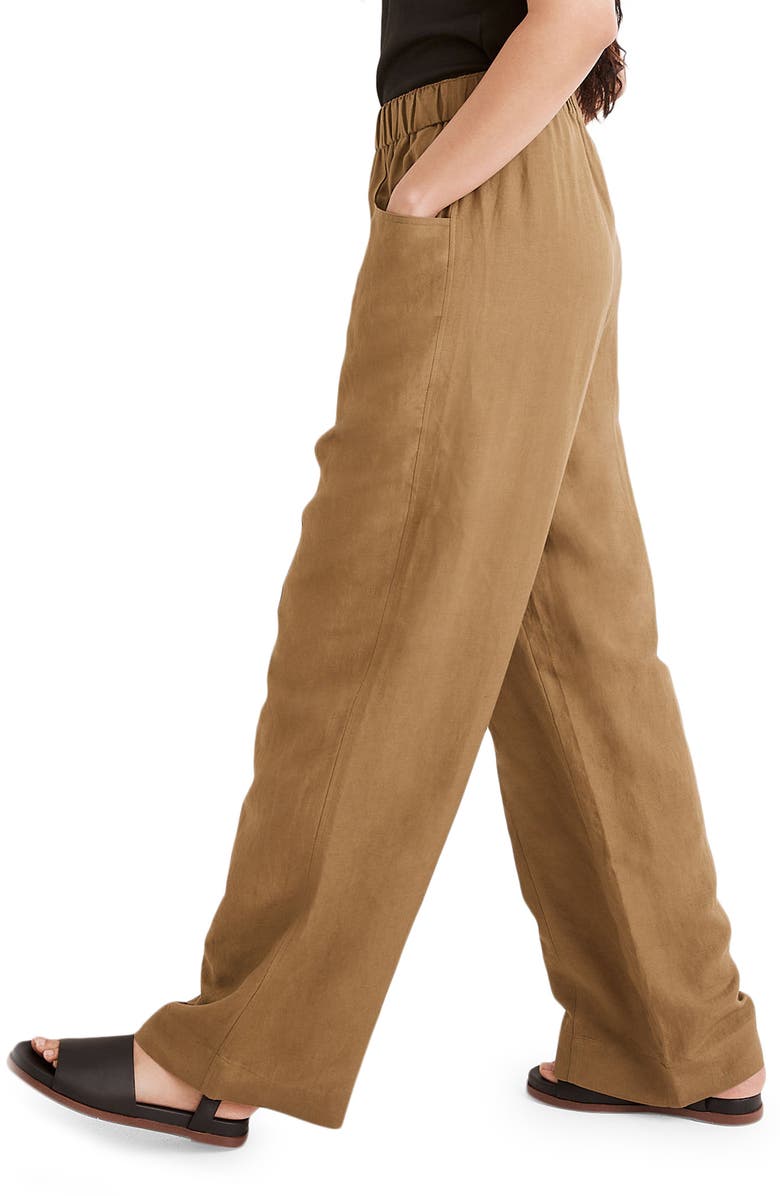 Madewell Linen Blend High Waist Wide Leg Pants, Alternate, color,