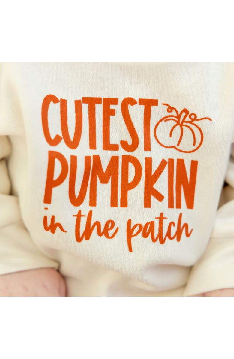 Sweet Wink Cutest Pumpkin In The Patch Long Sleeve Romper, Alternate, color, Natural