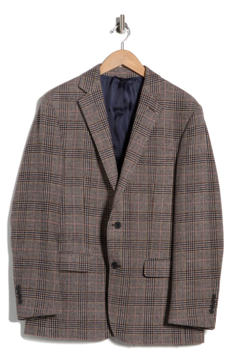 Brooks Brothers Plaid Tweed Wool Blazer, Main, color, Camel Multi Check