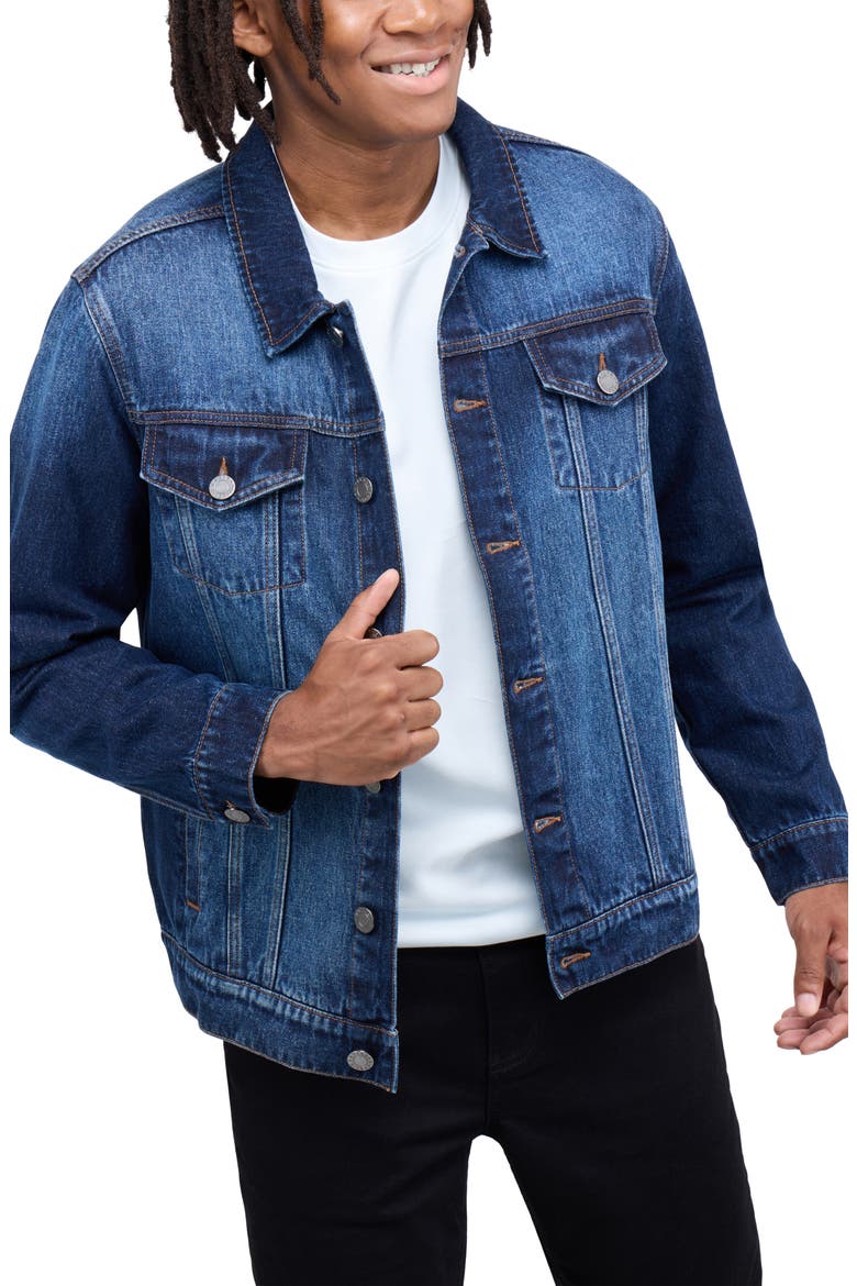 Slim Washed Denim Jacket, Alternate, color, INDIGO