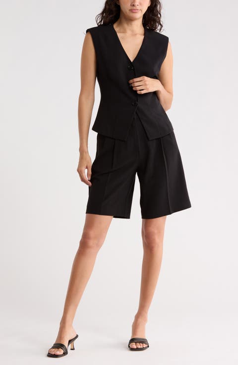 Brooklyn Pleat Front Bermuda Shorts