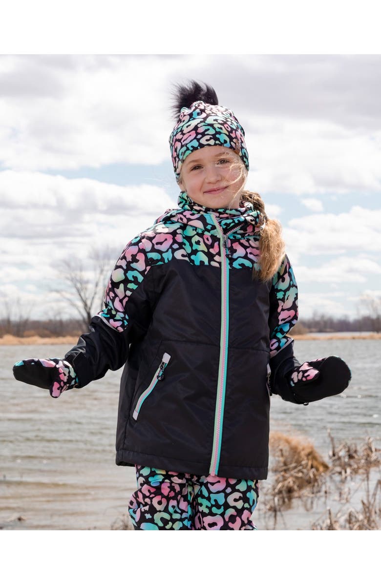 Deux par Deux Stretch Jersey Animal Print Neck Tube, Alternate, color, Black Animal Print