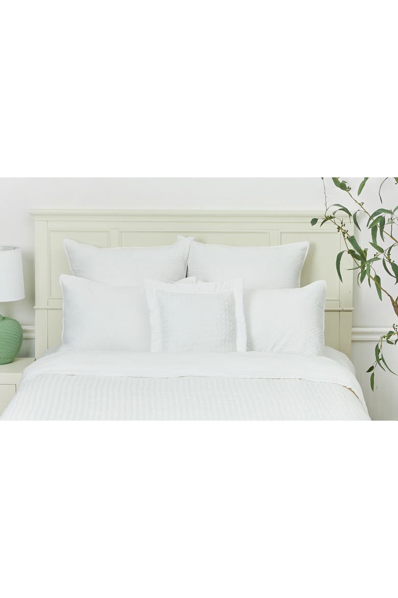 White Cotton Blend Accent Throw Pillow 18" x 18", Alternate, color, White