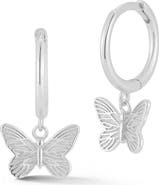 GLAZE JEWELRY Sterling Silver Butterfly Huggie Hoop Earrings