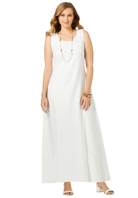 Stretch Cotton Tank Maxi Dress (Plus Available)