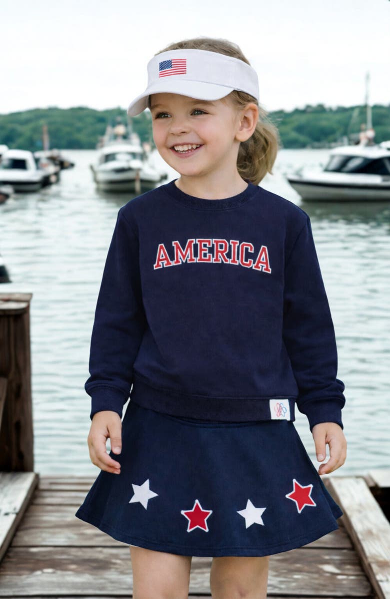 Bits & Bows America Sweatshirt, Alternate, color, Navy Blue