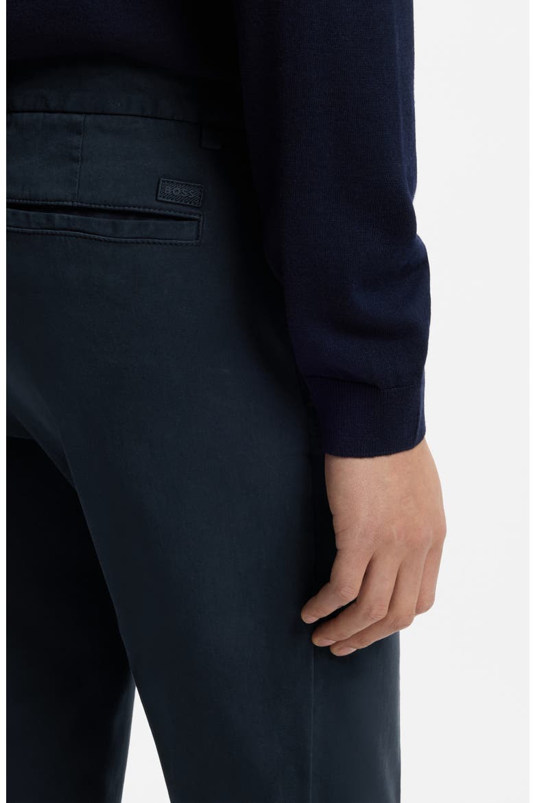 Kaiton Slim Fit Flat Front Stretch Cotton Chinos, Alternate, color, DARK BLUE