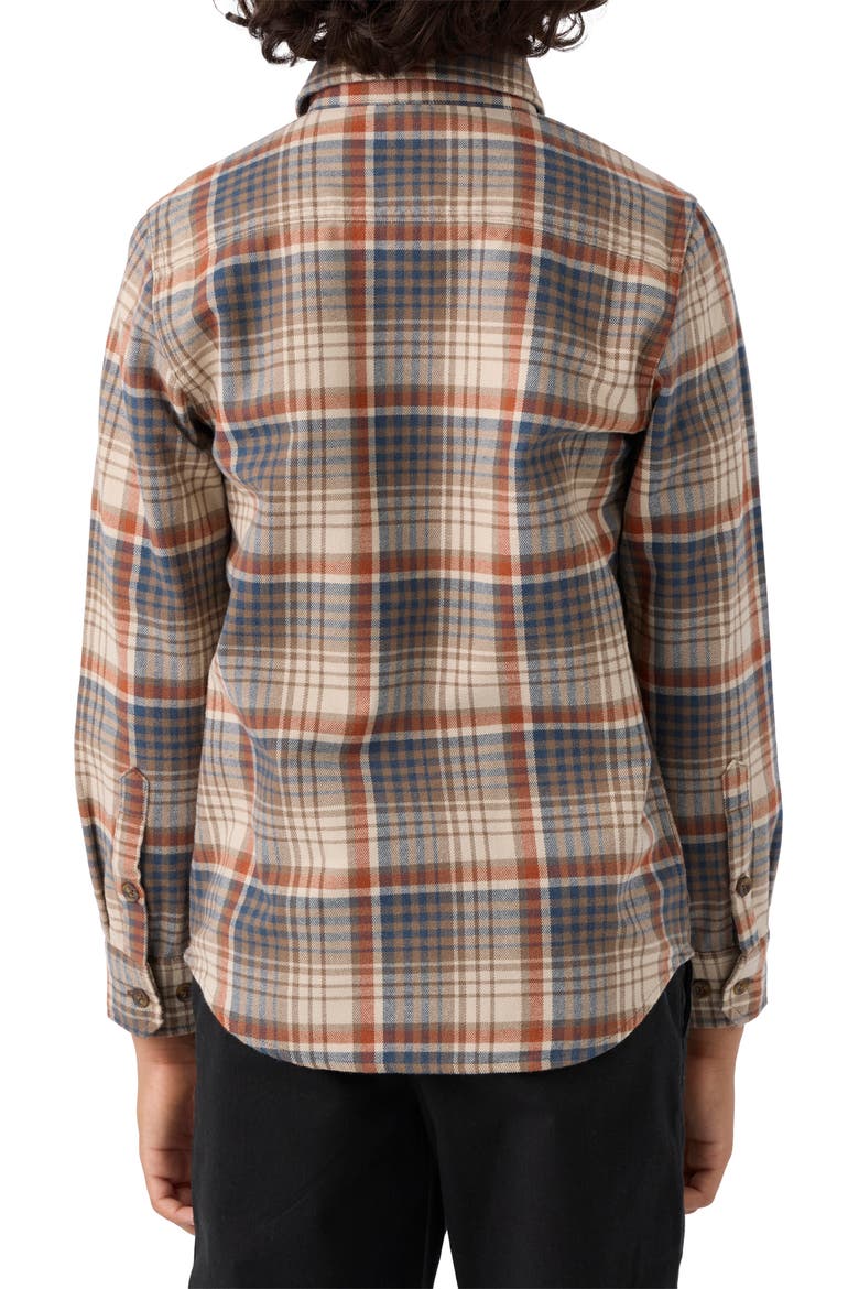 Kids' Winslow Plaid Flannel Button-Up Shirt, Alternate, color, CHOCOLATE