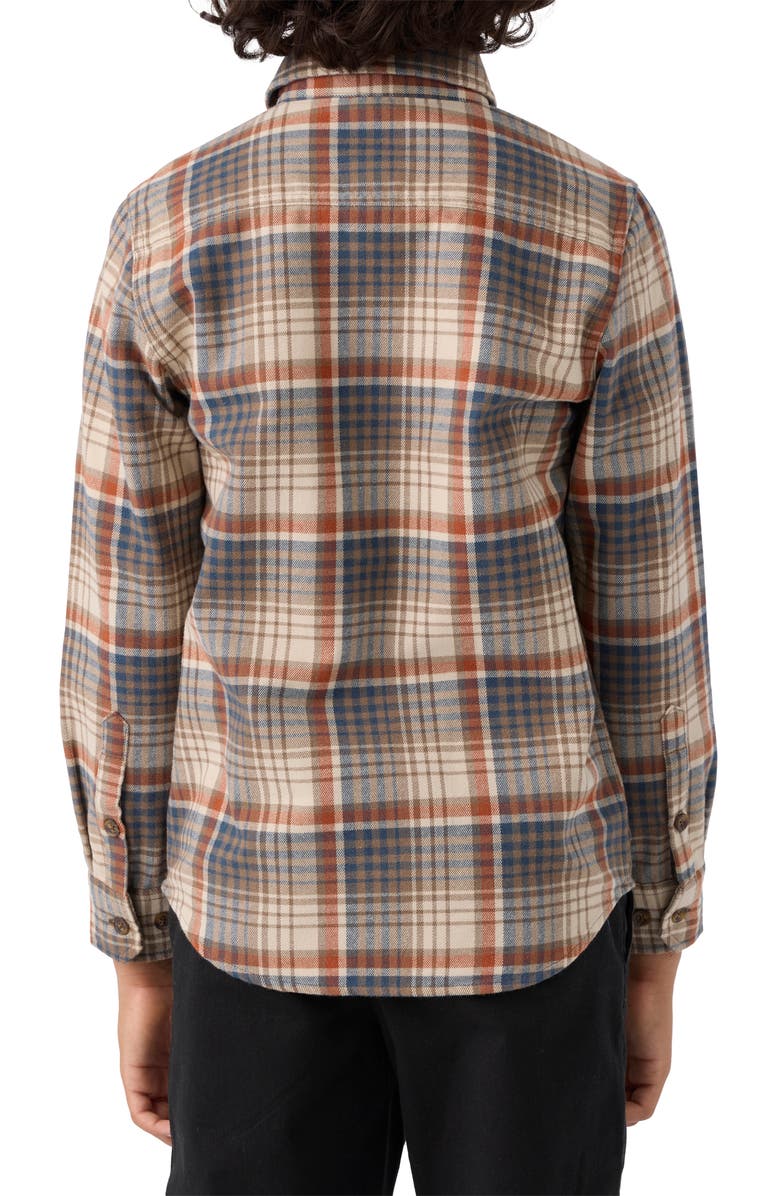 O'Neill Kids' Winslow Plaid Flannel Button-Up Shirt, Alternate, color, Chocolate