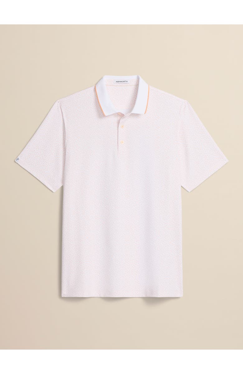 ASHWORTH GOLF Micro Floral Polo, Main, color, White/Sunrise/Flora