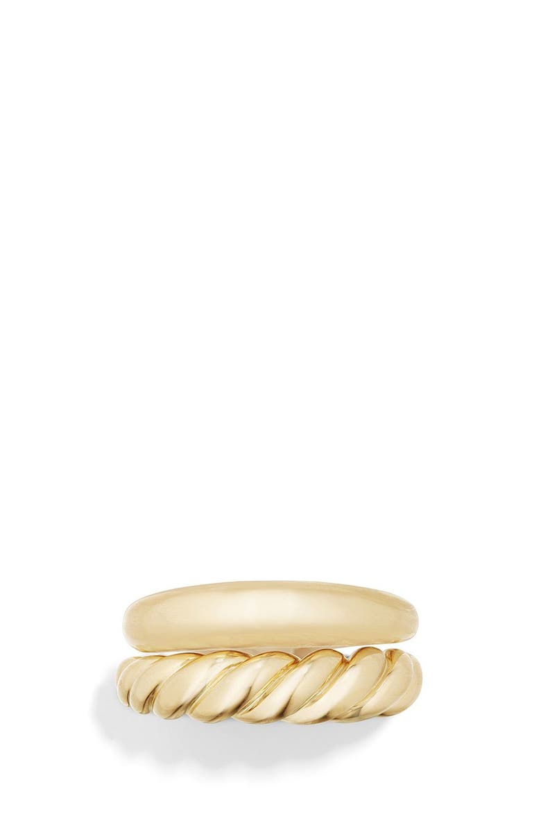 David Yurman Pure Form Stack Rings in 18K Gold, Alternate, color, 