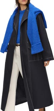 ALIGNE Elsa Topstitch Detail Organic Cotton Trench Coat