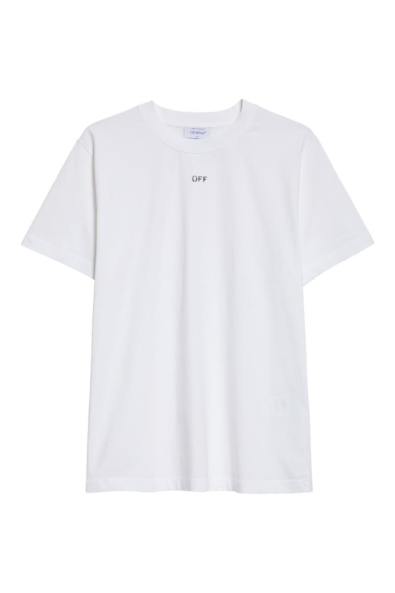 Off Stamp Slim Logo T-Shirt, Alternate, color, WHITE BLACK