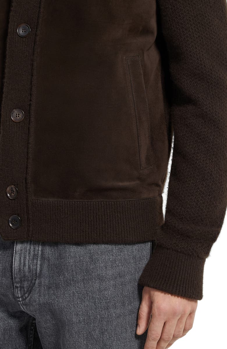 ZEGNA Oasi Cashmere Cardigan, Alternate, color, Dark Brown Melange