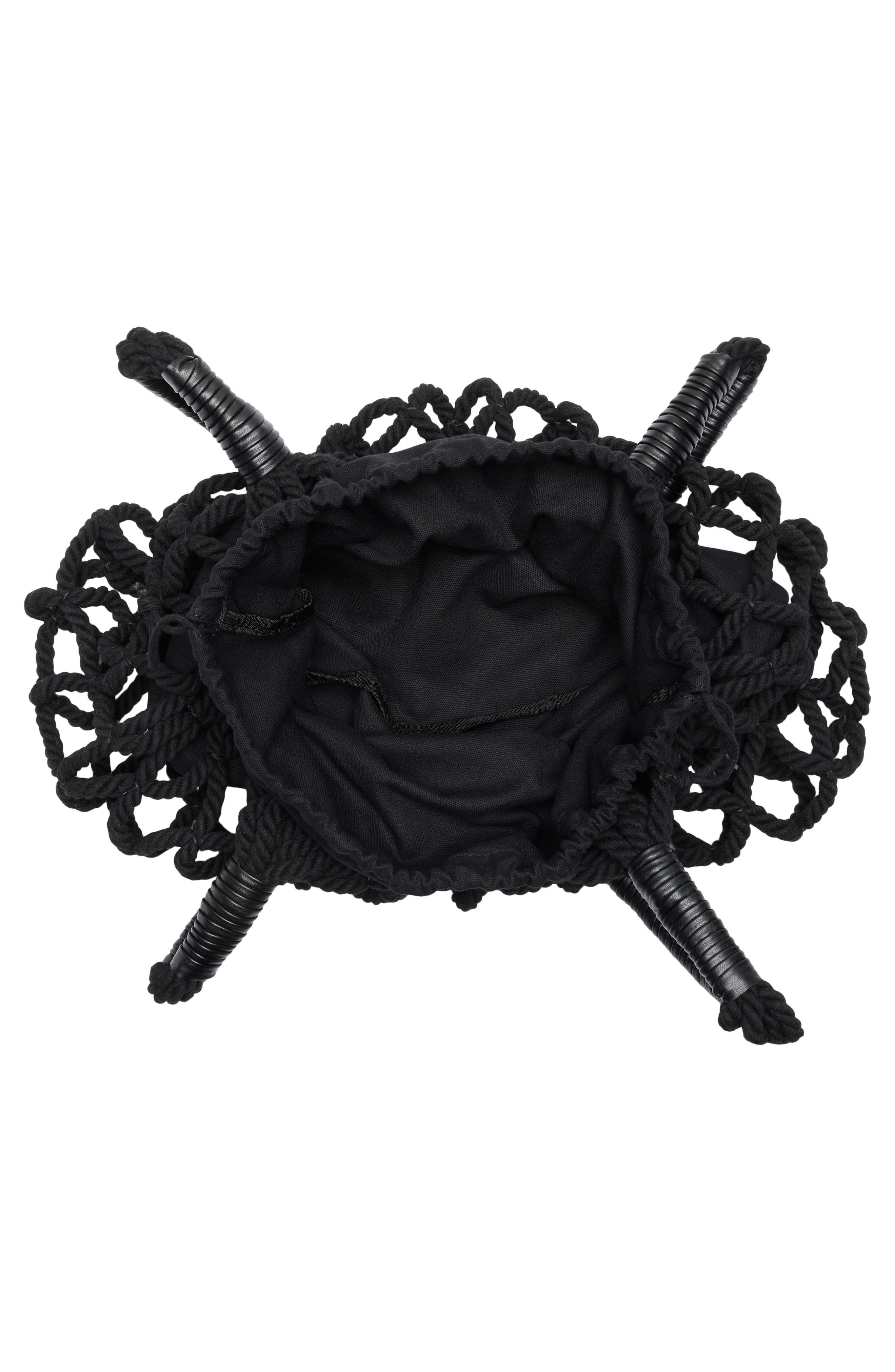 BCBG Netted Rope Tote Bag, Alternate, color, Black