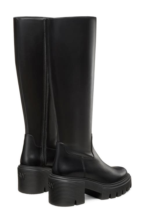 Stuart Weitzman Soho Calf-length Leather Boots In Black