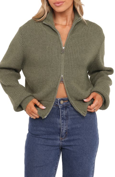 Kourtney Rib Zip Cardigan