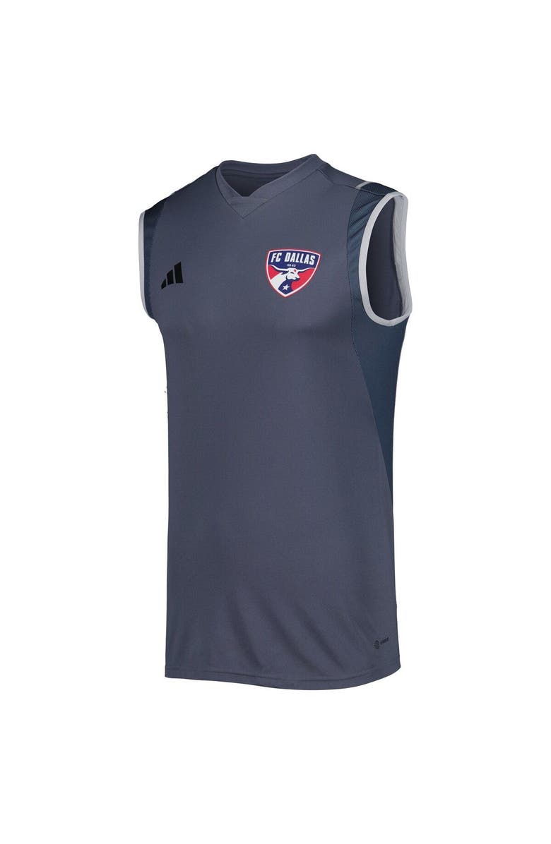 adidas Men's adidas Gray FC Dallas 2023 On-Field Sleeveless Training Jersey, Alternate, color, 