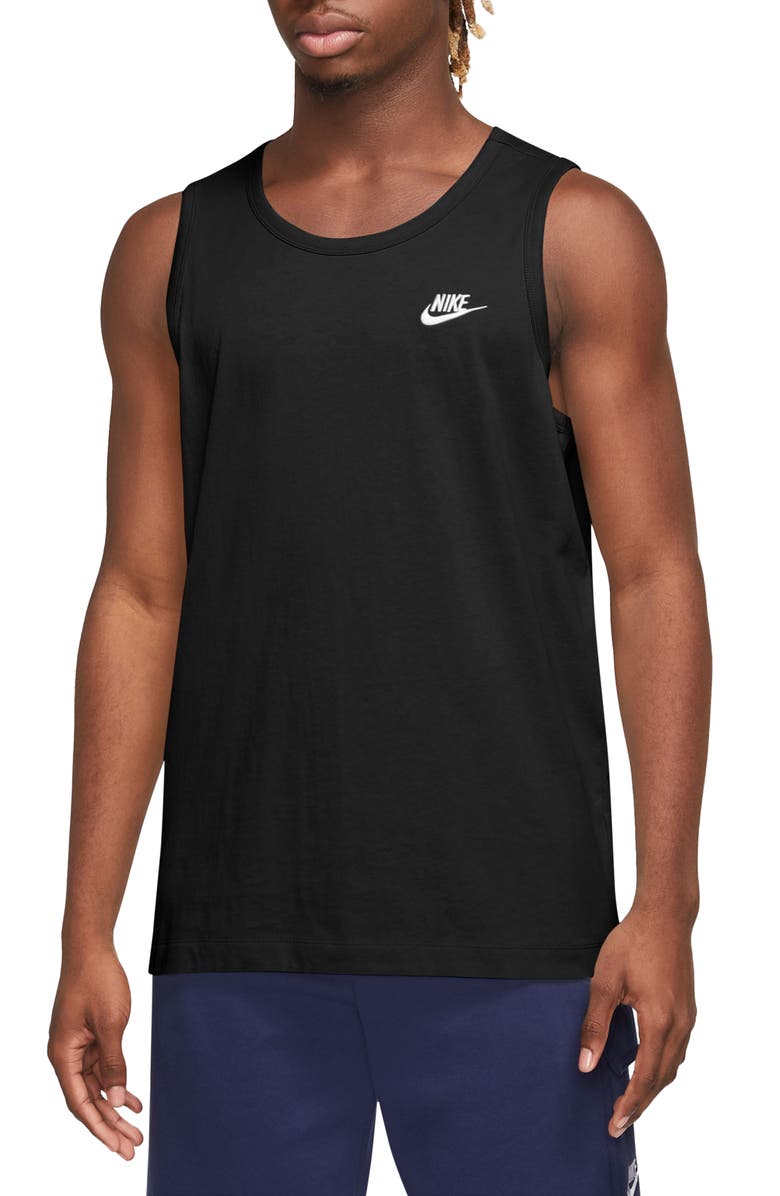 Nike Club Tank Top, Main, color, 10 Black/White