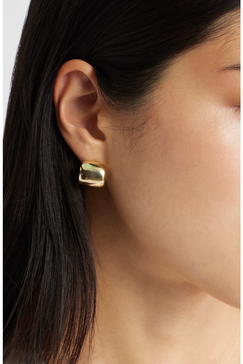 Demi Fine Wide Huggie Hoop Earrings, Alternate, color, 14K GOLD PLATED