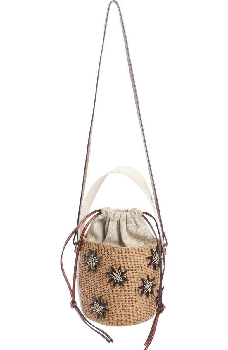 Chloé x Mifuko Small Woody Leather Stars Basket Bag, Main, color, 27S Sepia Brown
