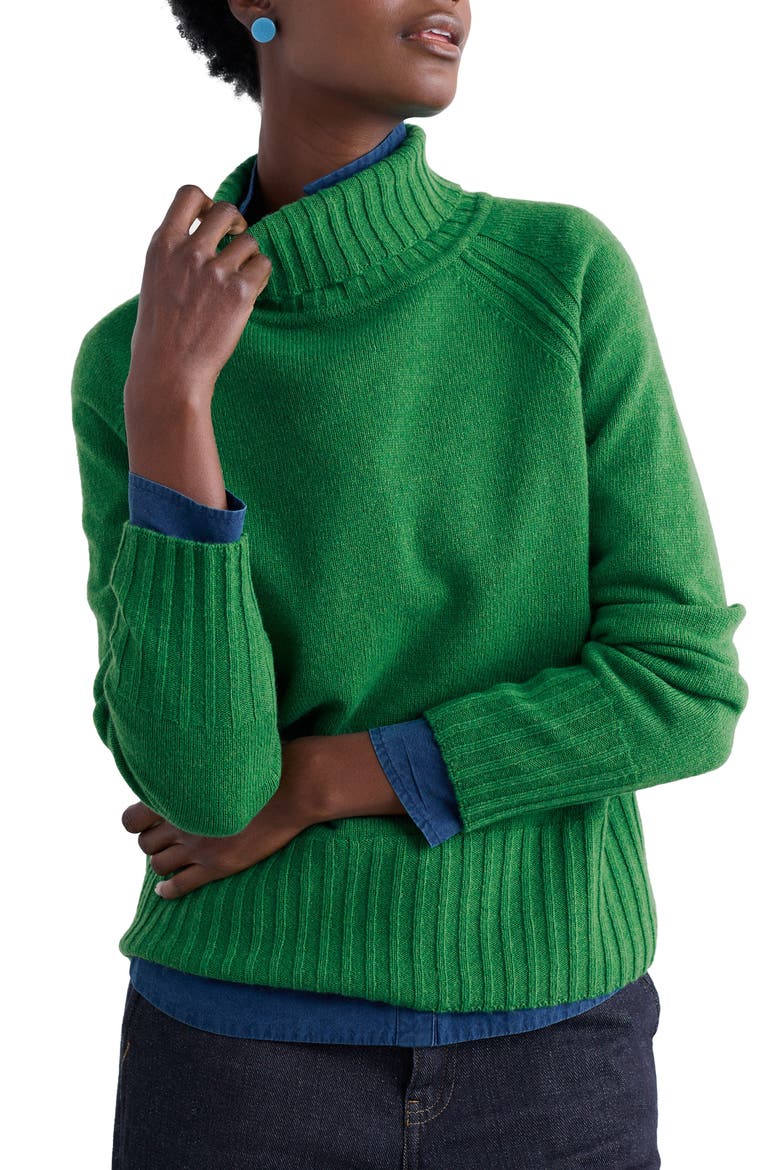 Basset Cove Merino Wool Blend Turtleneck Sweater, Main, color, HEDGEROW