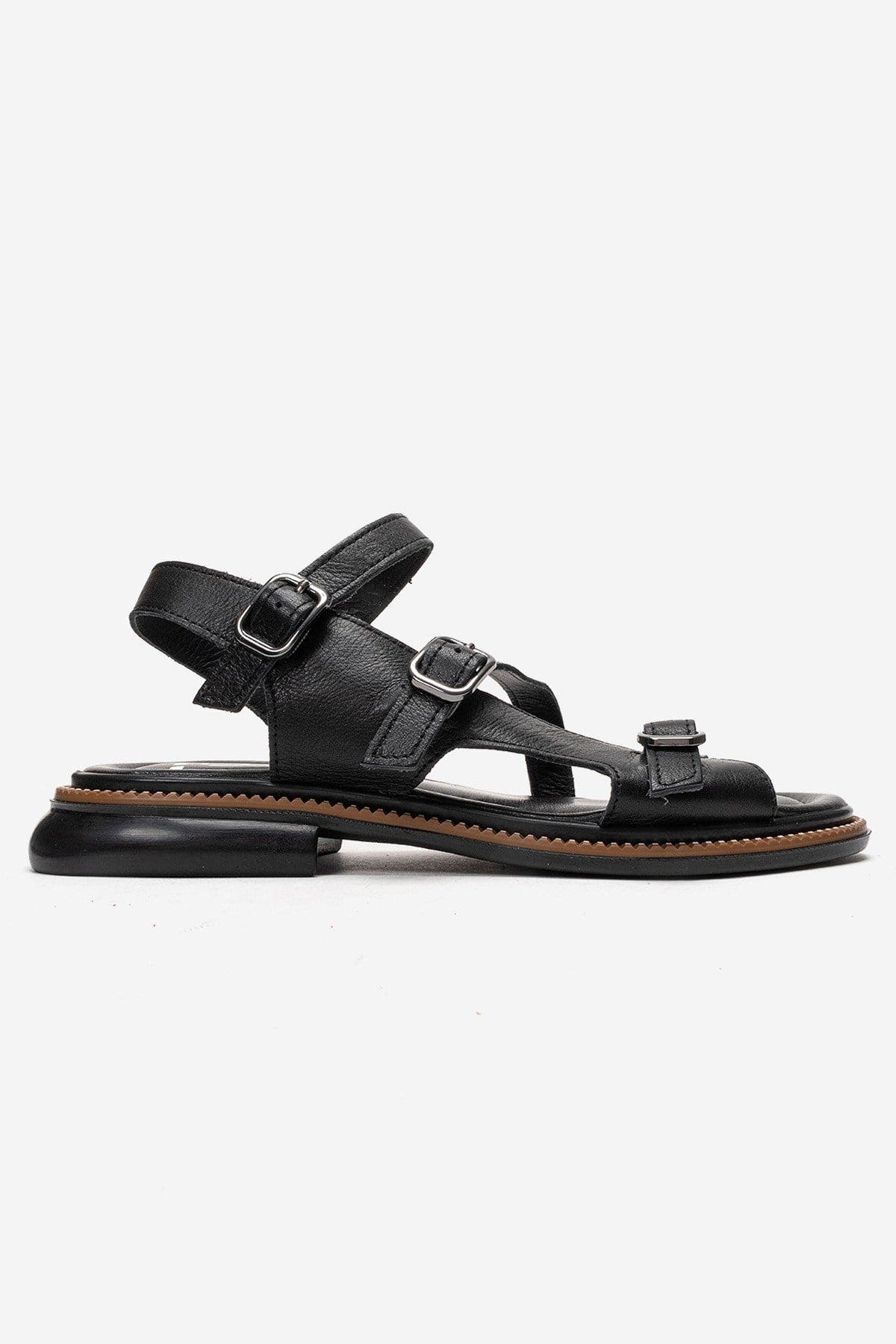 Forever & Always Shoes Morez Leather Sandal, Alternate, color, Black