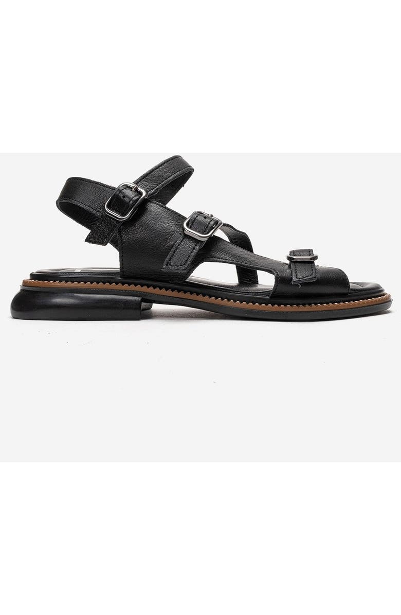 Forever & Always Shoes Morez Leather Sandal, Alternate, color, Black